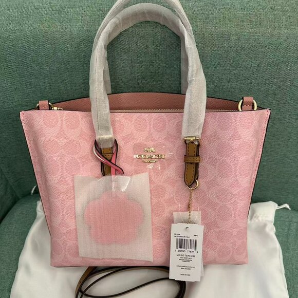 Coach Handbags - NWT Coach Mollie Tote Bag 25 In Signature Powder Pink CER24